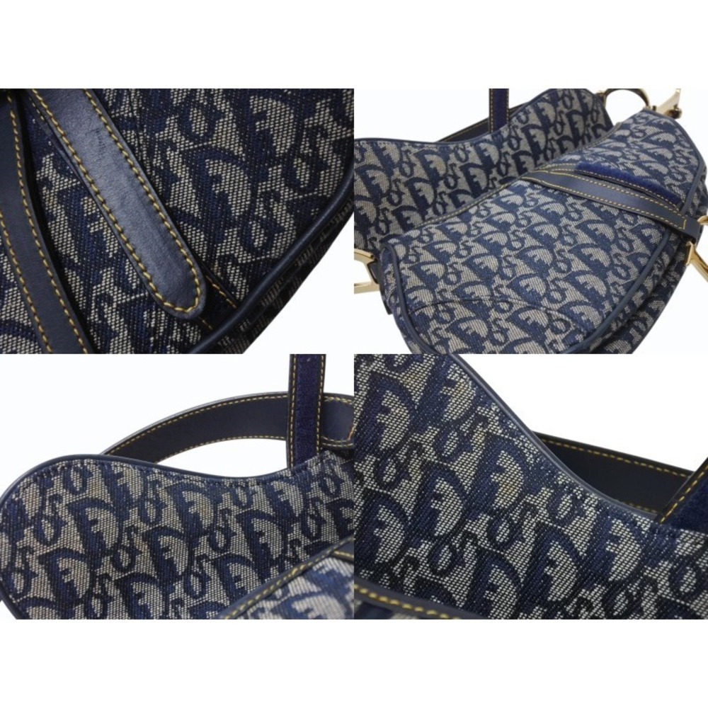 Christian Dior Trotter Saddle Bag Navy Blue Galliano - Picture 9 of 10